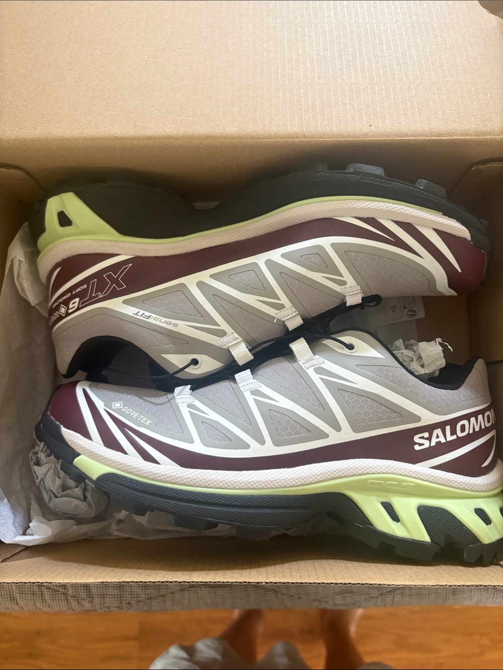 Salomon XT-6 GTX Women’s Sneakers — Paloma/Maroon Banner/Butterfly